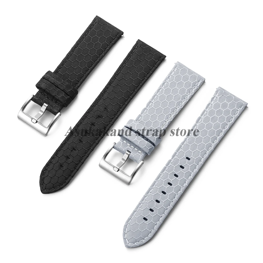 Нейлоновый кожаный ремешок для часов 20 мм 22 мм для Amazfit GTS, Huawei, Samsung, быстросъемный сменный ремешок для мужских часов