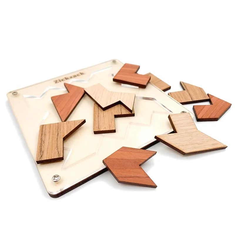 성인을 위한 도전적인 나무 논리 마음 두뇌 티저 Tangram 퍼즐 게임