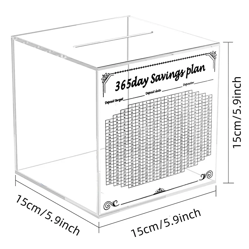 โปร่งใส Piggy Bank อะคริลิค Piggy Banks สําหรับผู้ใหญ่ Cube เก็บเหรียญกล่องเก็บเงิน Jar เด็กของขวัญประหยัดเงินเป้าหมาย
