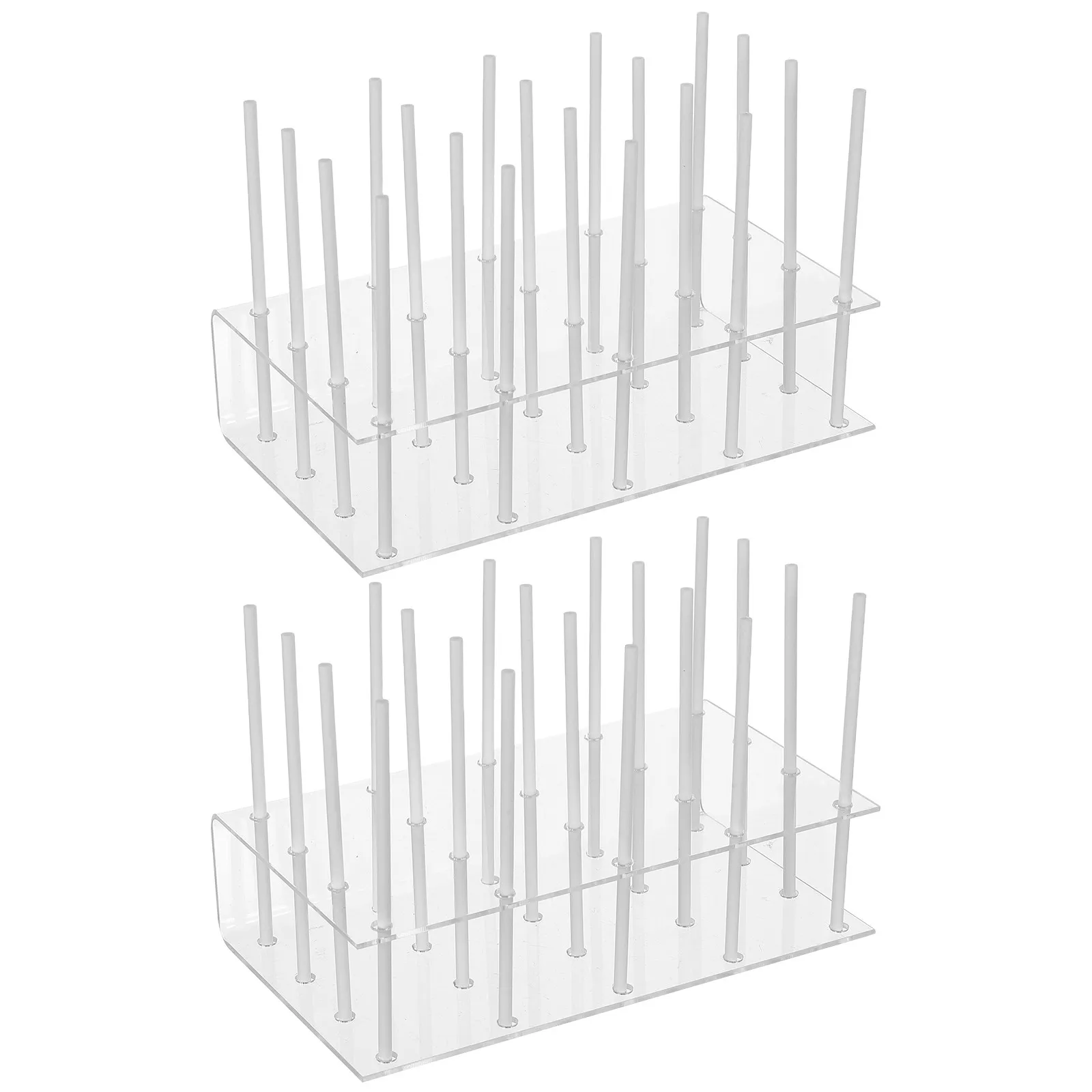 2Pcs Acrylic Cake Pop Stand Transparent Lollipop Holder 20 Holes Candy Display Rack Birthday Party Wedding Dessert Table