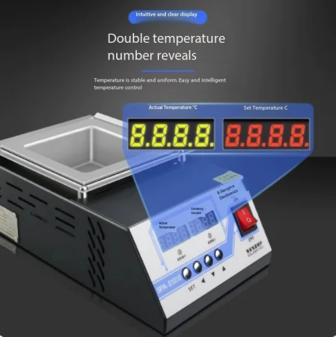 Adjustable solder pot SPA-S1010 100X100mm solder pot dipping soldering machine with constant temperature