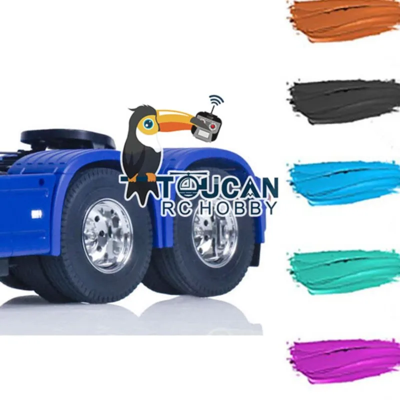 

1/14 6X4 RC Tractor Truck TOUCAN Pianted Assembled Remote Control Car Medium Cabin Roof Model RC16 Sound Light System THZH1624