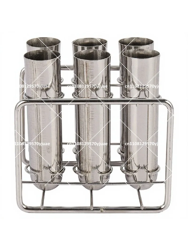 Stainless Steel Popsicle Molds 6 Cavities Ice Cream Stick Maker with Brush for Home DIY Fruit Juice Ice Tube Molds
