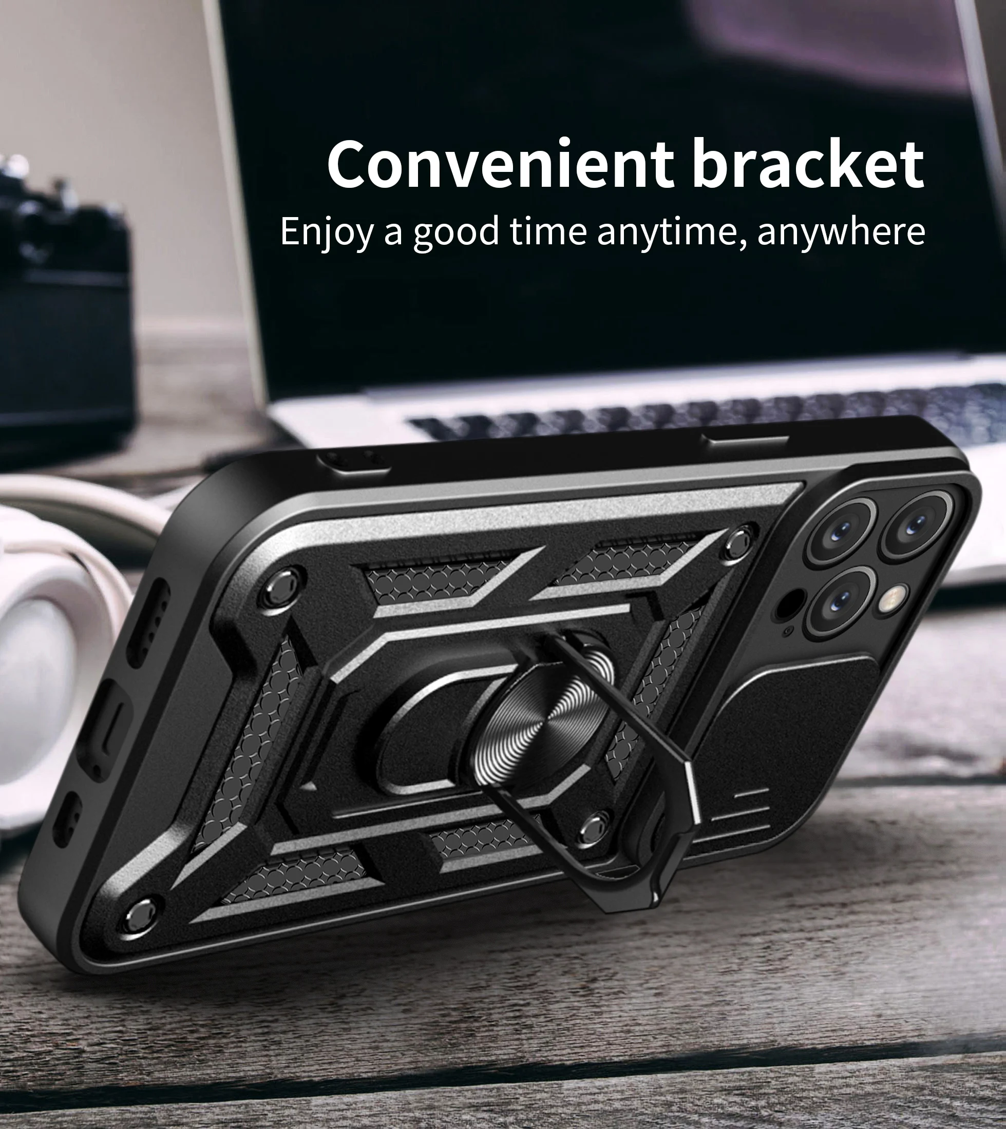 Armor Cover Phone Case For IPhone 14 15 Plus 12 13 Mini 16 11 Pro Max Magnetic Car Holder Ring Soft Full Lens Protection Cases