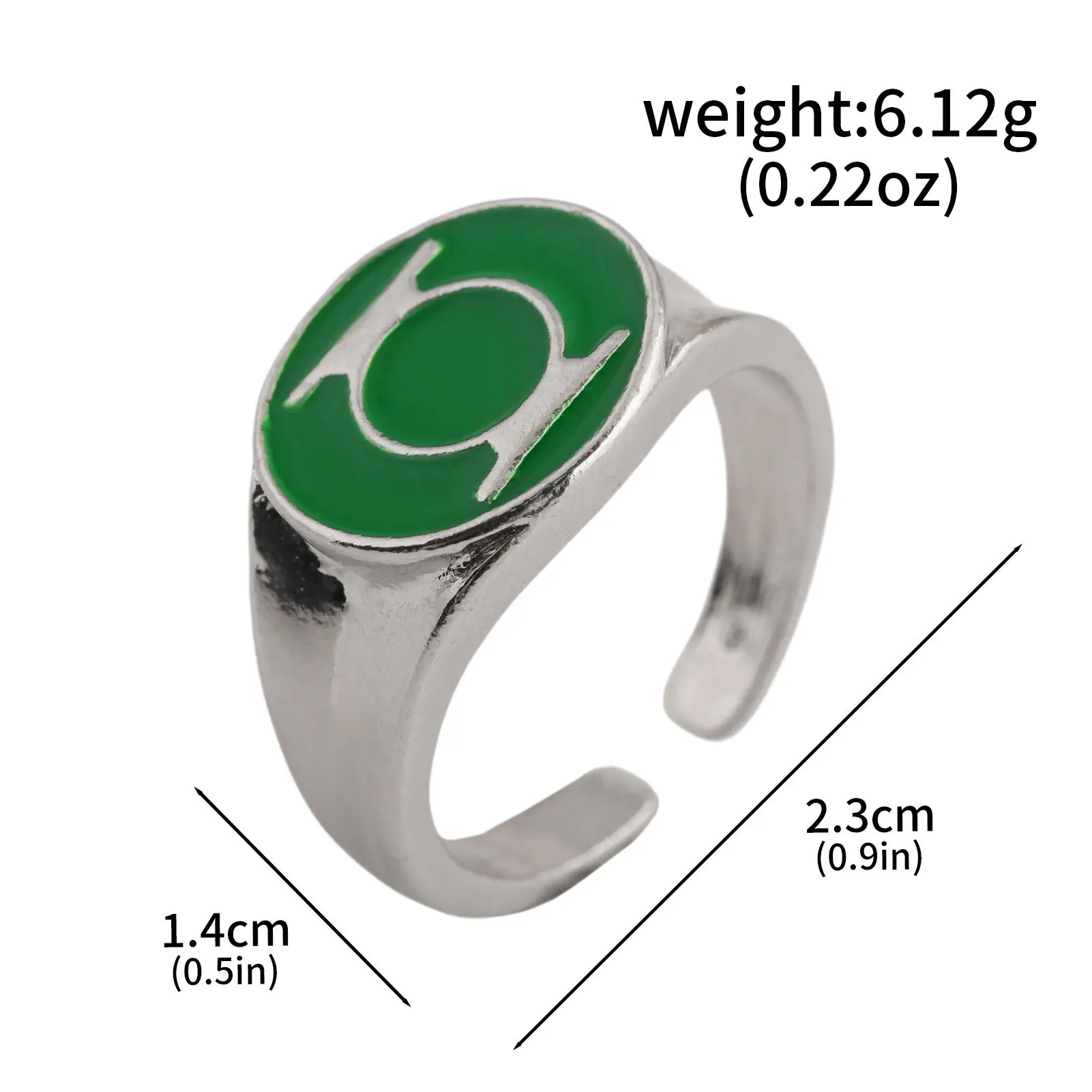 2026 Neuer Green Lantern Corps Ring Anime Peripherie John Stewart Ring Verstellbarer Offener Ring Cosplay Requisiten Ring Spielzeugsammlung Geschenk – Detail 10