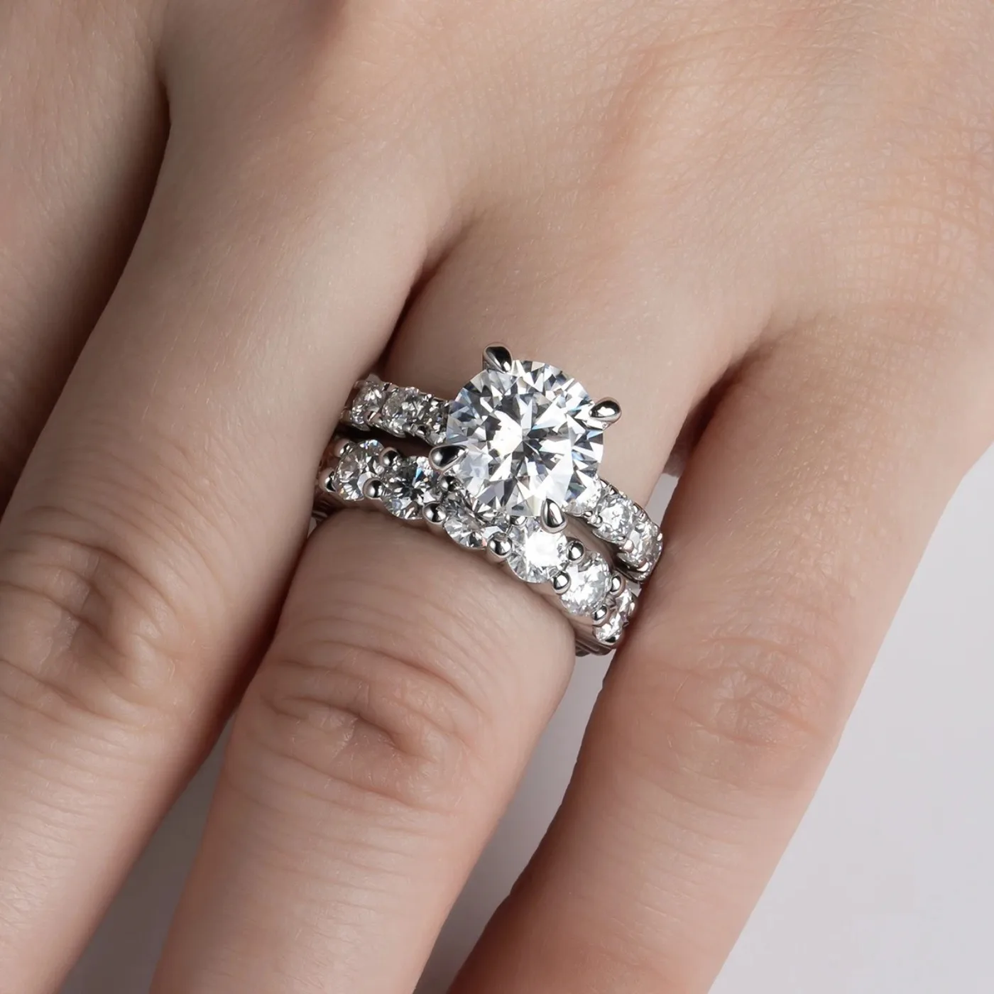 MUHAN Luxury Jewelry  925 terling ilver Ring Wedding Band  Women GRA Certificated Moissanite Diamond Rings D Color Fine Jewelry