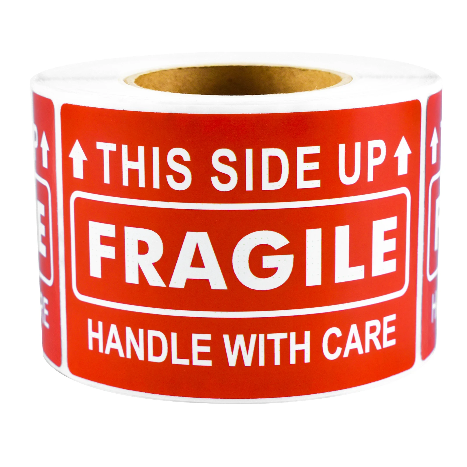 300 Sheets Per Roll/2*3In Fragile on This Side, Handle with Care. Red Warning Stickers. Warning Box Packaging. Shipping Adhesives