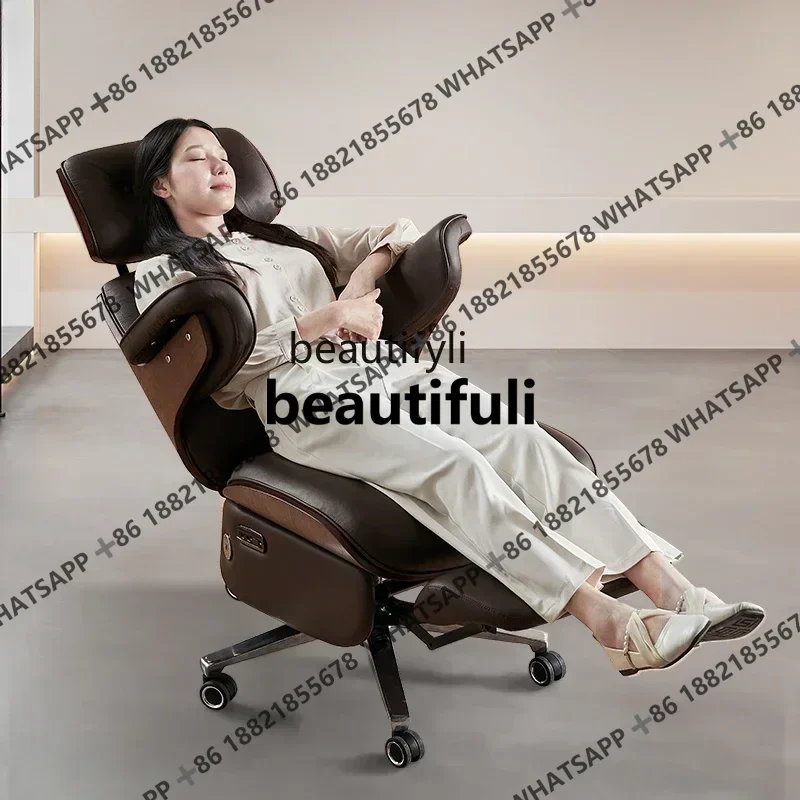 XZ1Electric office chair recliner, cowhide boss on the first layer, genuine leather home office computer, comfortable