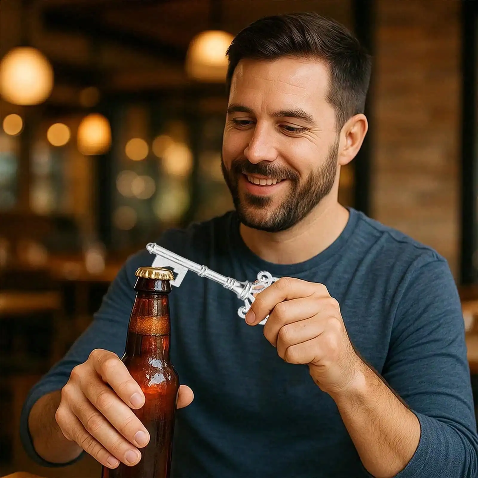 This Vintage Bottle Opener Is Shaped Like A Crown Key, Making It A Unique And Charming Addition To Your Bar Or Kitchen.