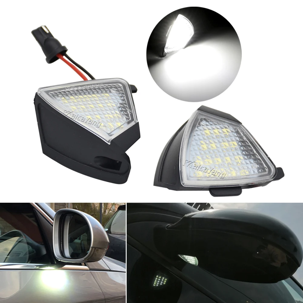2Pcs Error Free Variant Welcome Light For VW Golf 5 GTI Mk5 MkV Jetta Passat B6 R32 Golf 6 LED Under Mirror Light Puddle Lamp
