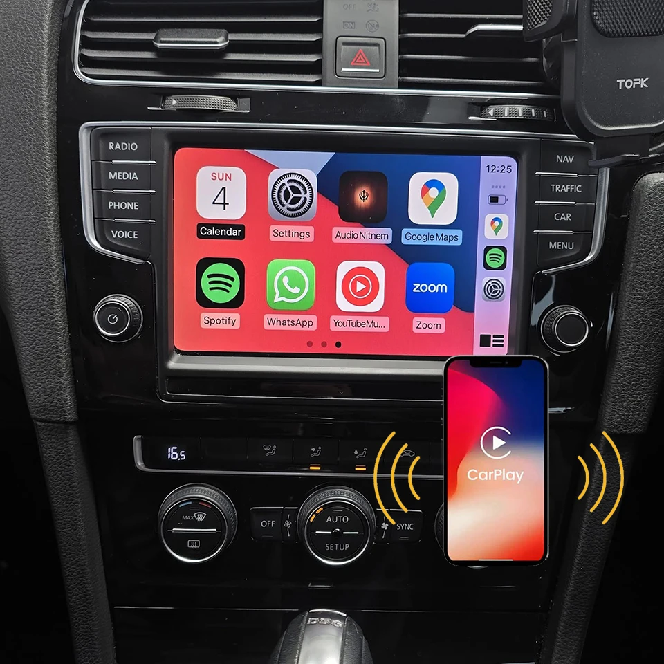 MQB Stereo Upgrade Wireless CarPlay Android Auto Airplay Module Integration for Volkswagen Golf 7 MK7 Polo T-Roc Passat Tiguan