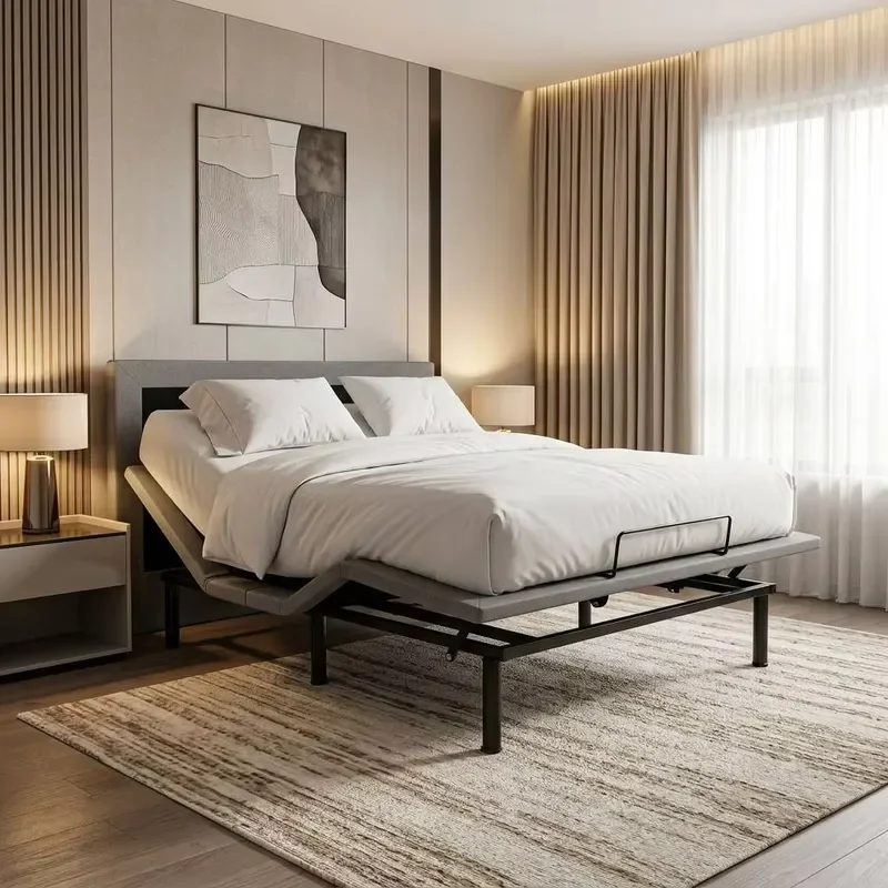 Affordable Folding Electric Bed Frame Silent Motor Easy Install Adjustable Base for Reading Sleep Comfort