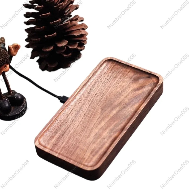 15W wireless fast charging wooden tray base base, suitable for iPhone14 15 Huawei Samsung mobile phones