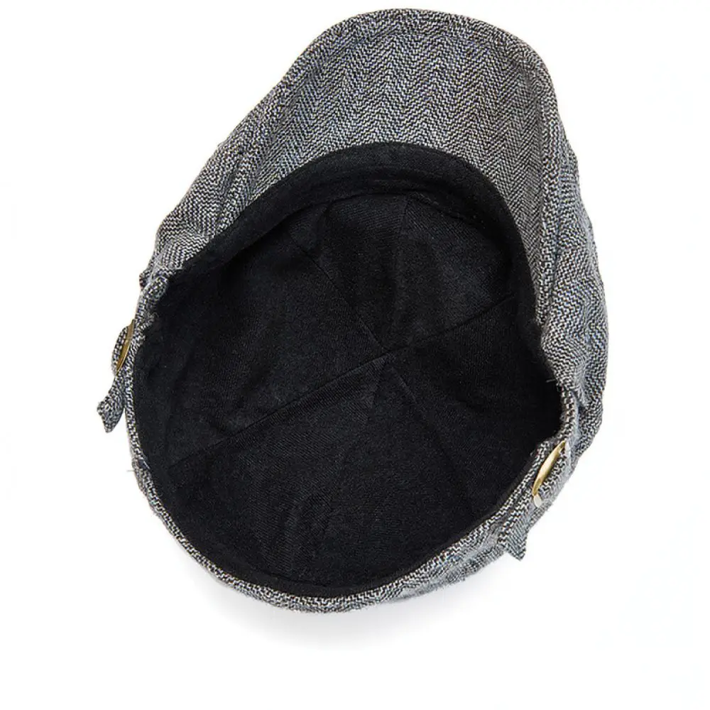 Adjustable Wool Blend Newsboy Hat Men Retro Herringbone Octagonal Cap Autumn Winter Fashion British Style Warm Beret Hat