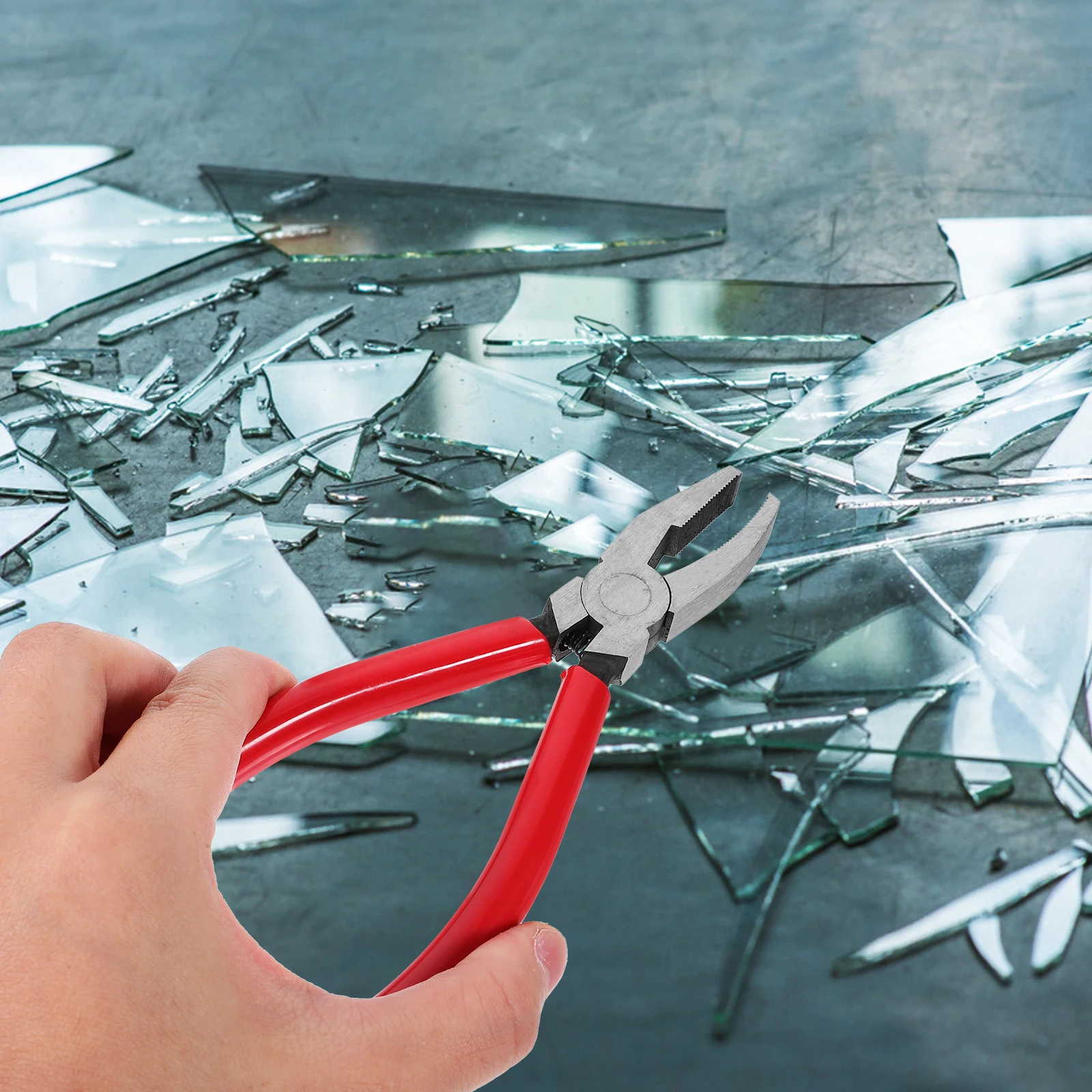 

8 inch Glass Breaking Pliers Curved Jaws Heavy Duty Studio Running Tool Mosaics Stained Cutting Glass Work Hand Tools