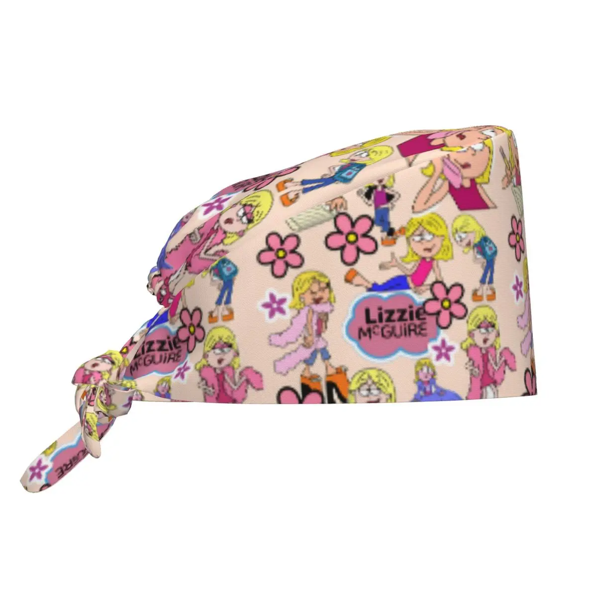 Work Scrubs Hat Lizzies Cartoon McGuires Nurse Hat Unisex Kawaii Medical Hat Soft Elastic Long Hair Working Caps