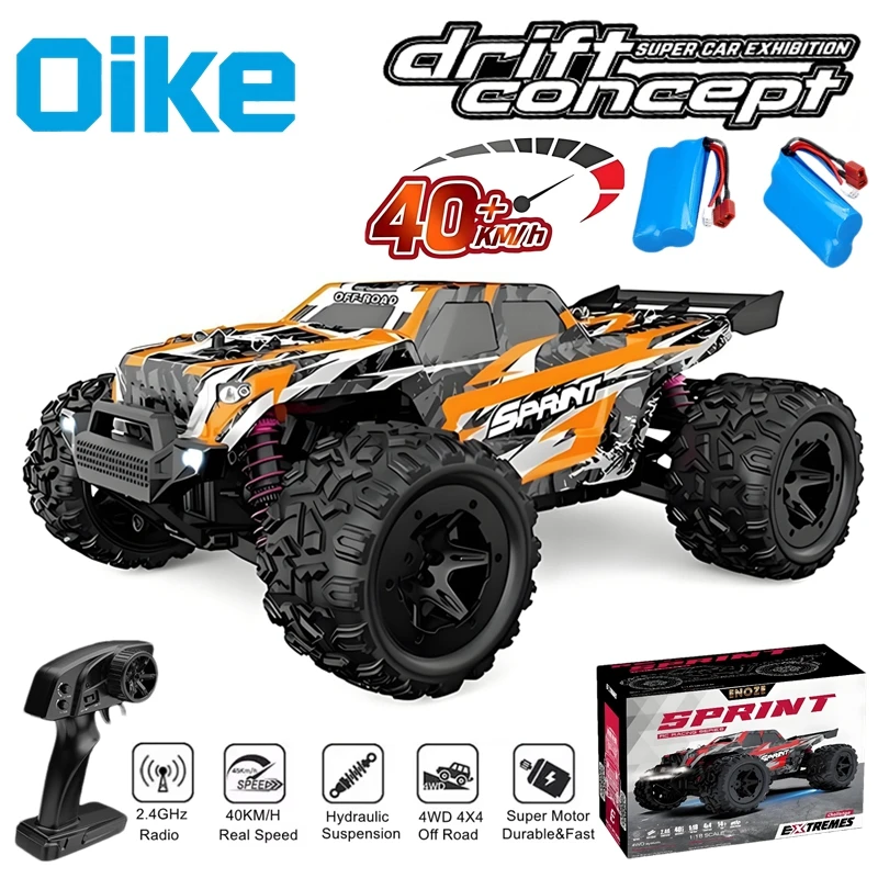 Carros RC Oike Super 1:18 4WD Todo Terreno Off Road 4x4 40KM/H Caminhão Monstro de Alta Velocidade para Crianças e Adultos Veículo Buggy à Prova d'Água IPX4