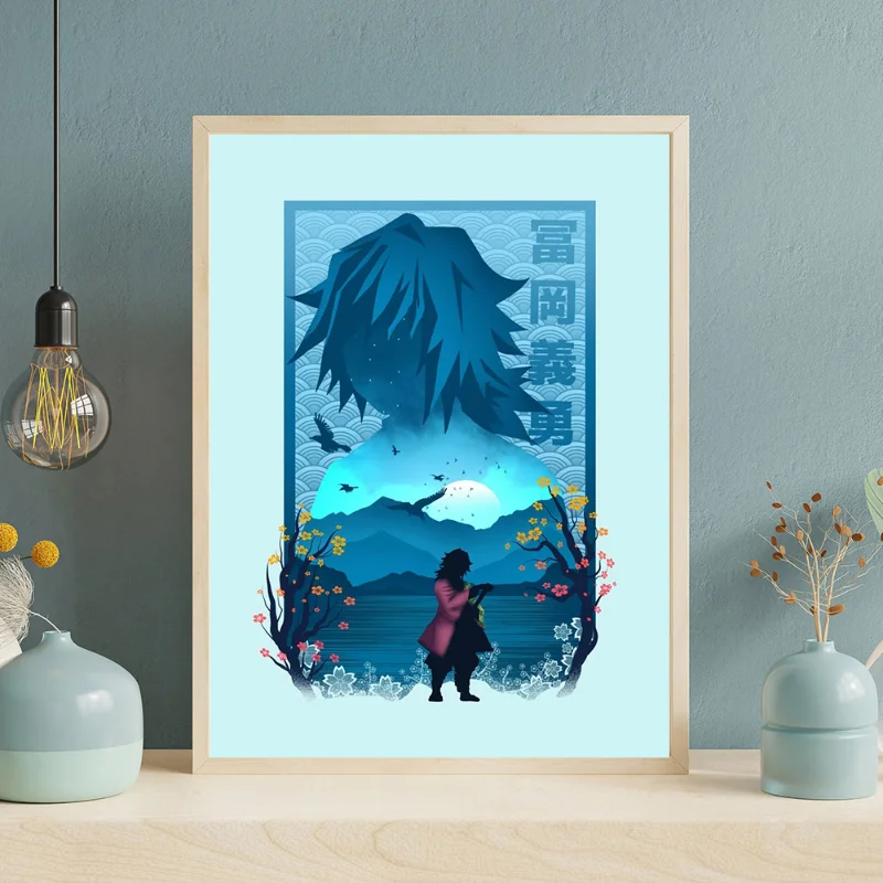 All Hashira Demon Slayer Colorful Poster Picture-in-Picture Canvas Painting Prints Wall Art Pictures for Living Room Home Decor