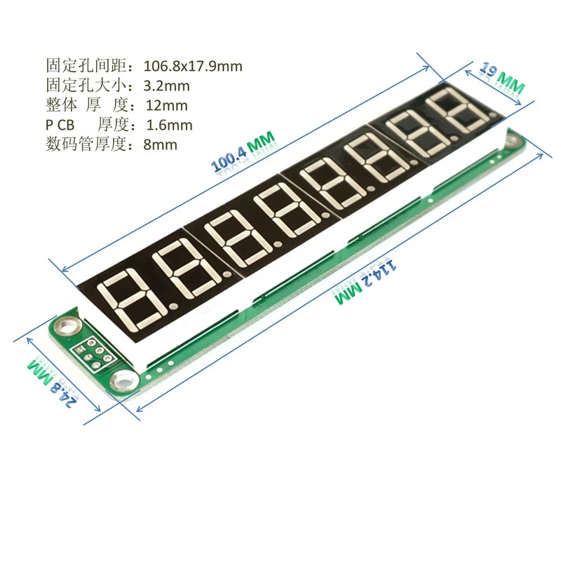 8-Digit Digital Tube Display โมดูล Max7219 0.56นิ้ว8-Digit Red