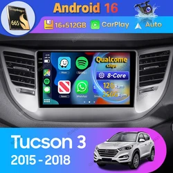 Android 16 Car Radio For Hyundai Tucson 3 2015 - 2018 Right hand drive Carplay Auto Video DVD 2 Din Navigation DSP Stereo Player