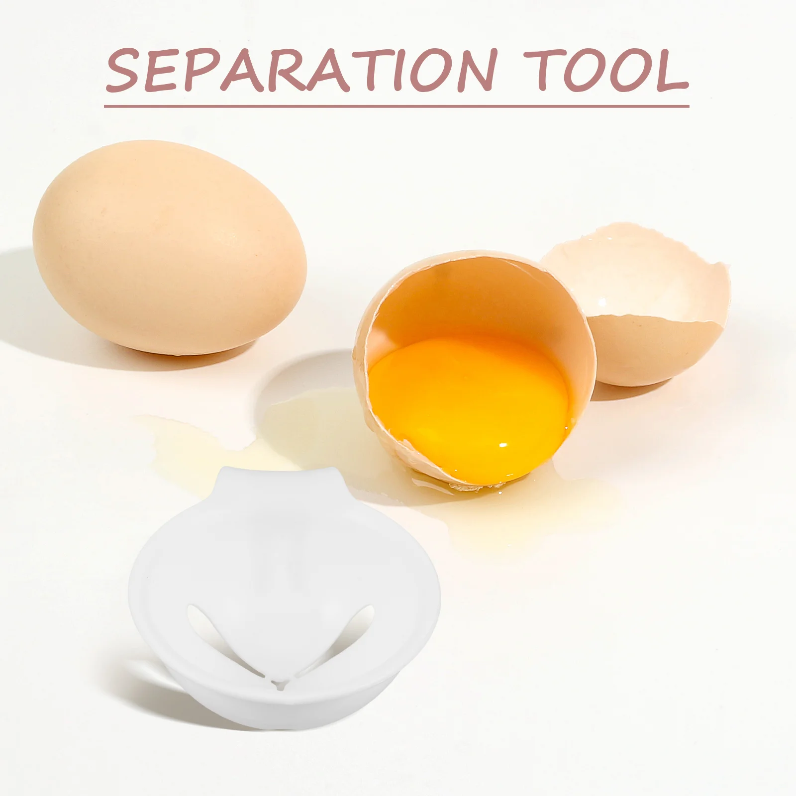 

Convenient Egg Yolk Separator for Bowl Edging Reusable Kitchen Tool Efficient White and Yolk Separation Filter