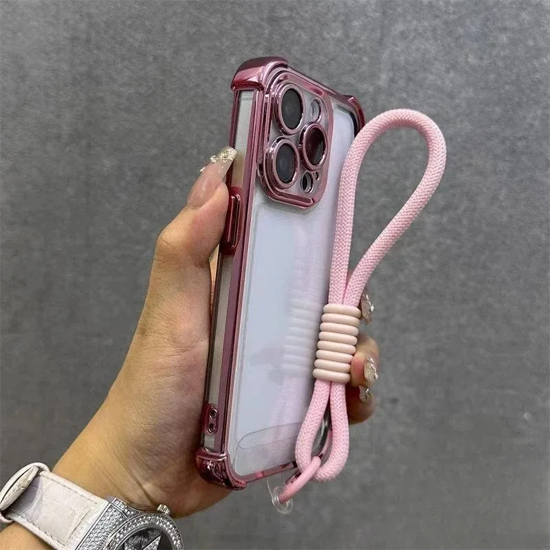 ل ممن لهم رينو 14 13F 13 12 12F 11 11F 10 9 Pro 8T 8Z 8 Lite Pro Plus 5G 4G تصفيح الإطار الغلاف مع حزام حبل غطاء ناعم