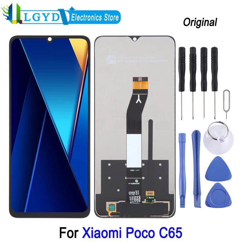 6.74-inch IPS LCD Screen For Xiaomi Poco C65 Phone 90Hz Display Touch Screen with Digitizer Full Assembly Replacement Part