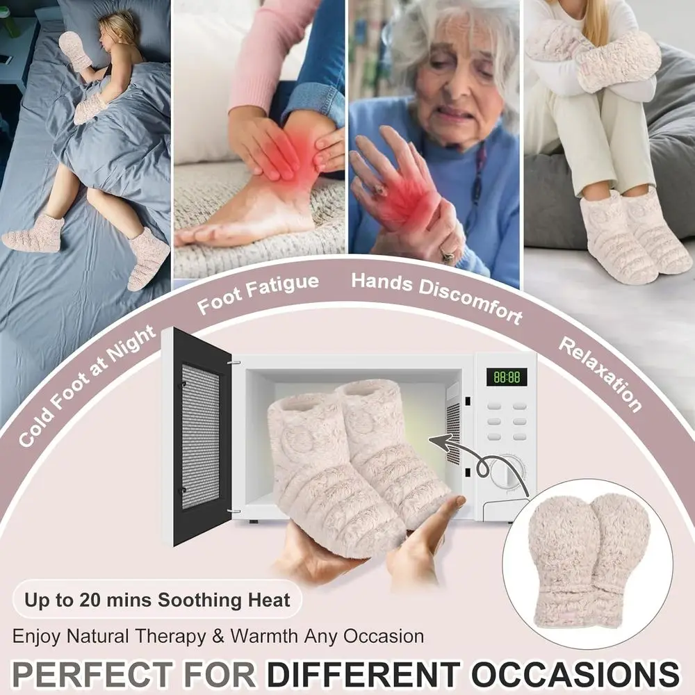 قفازات وأحذية يدوية ساخنة للراحة، مثالية للأيام الباردة، مناسبة للرجال والنساء