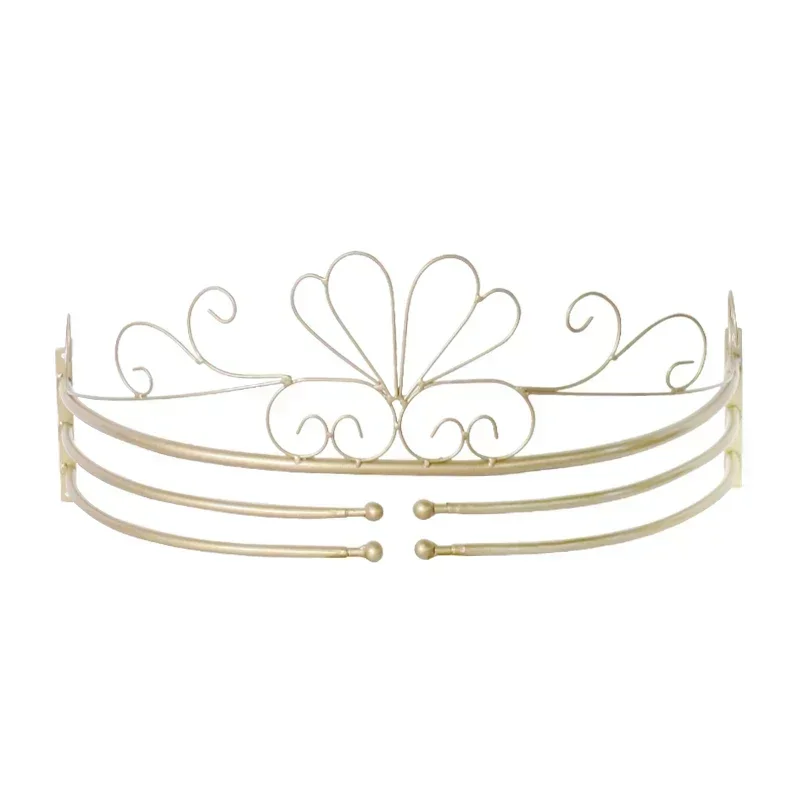 Bed Curtain Rack European Girl Children Bedside Decorative Crown Curtain Fabric Display Rack Mosquito Net Rack with Hook