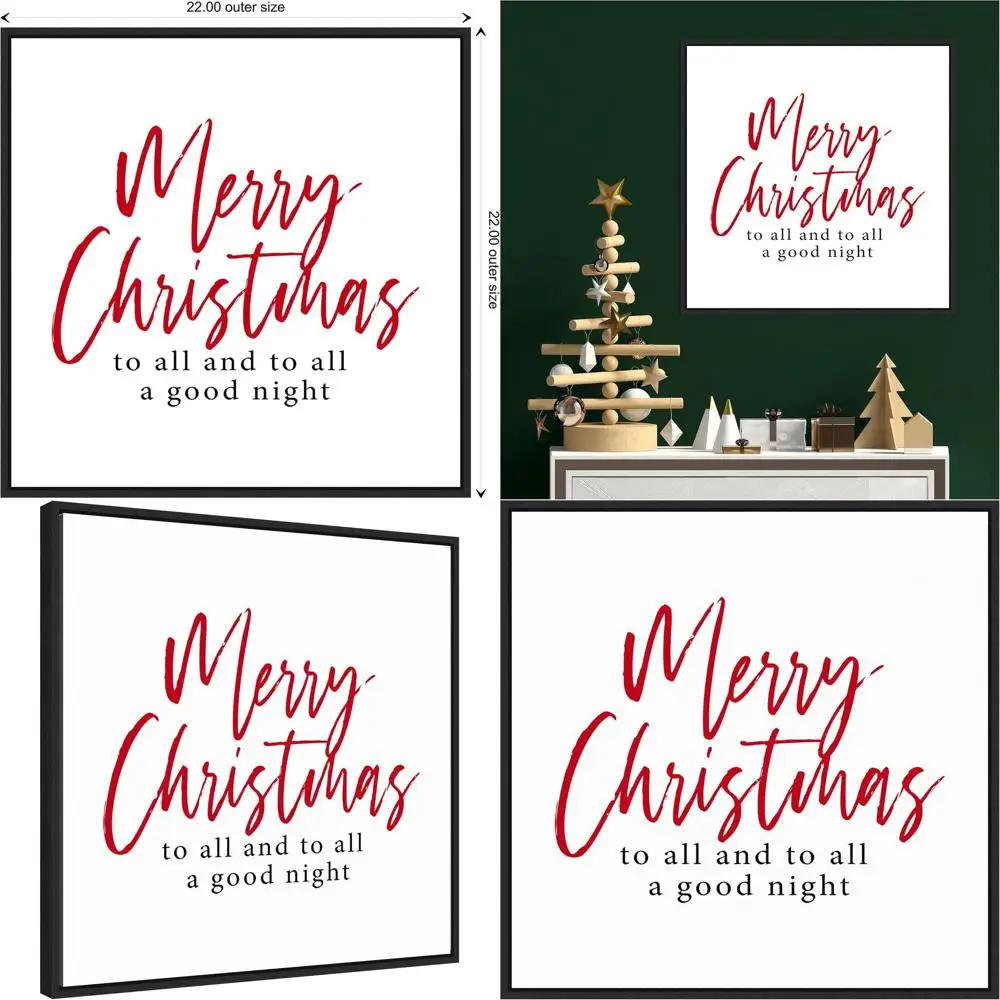 

С Рождеством сценарий, холст в рамке 22x22, современный праздничный декор для гостиных
