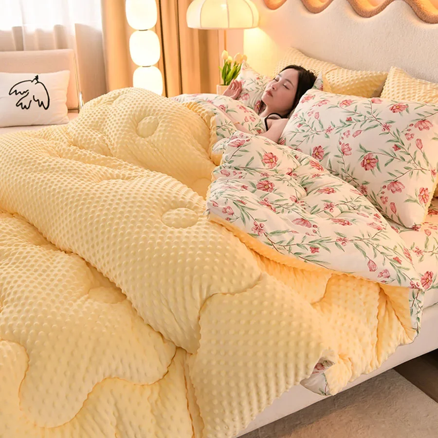 Picture 4: Microfiber is thickened by 3D beanie velvet to protect the warm winter blanket by single double fall and winter