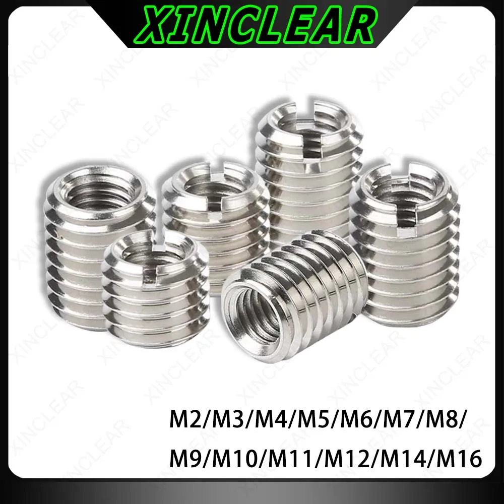 10pcs M2 M4 M5 M6 M8 M10-M16 304 Stainless Steel Inside Outside Thread Adapter Screw Sheath Thread Insert Sleeve Conversion Nuts