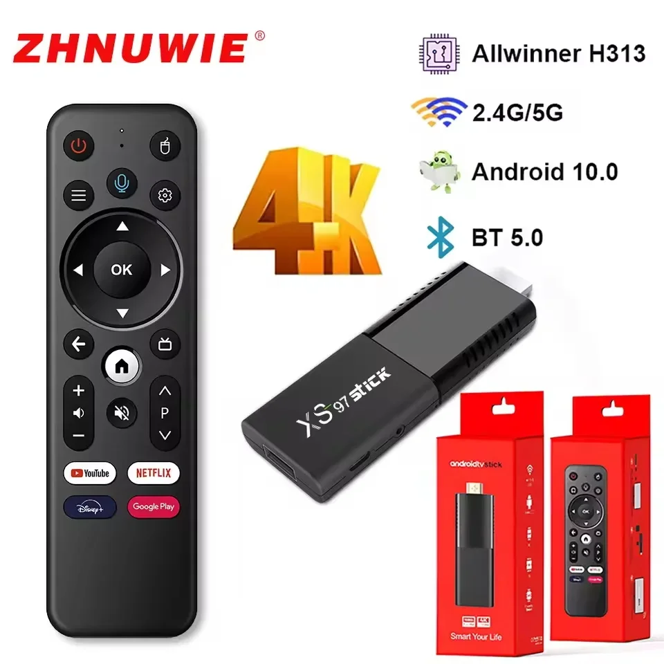 

Global Version Smart TV Stick Android 10 Allwinner 4K 2GB/16G Portable ATV/Streaming 2.4G/5G WIFI BT5.0 Dongle Youtube Netflix