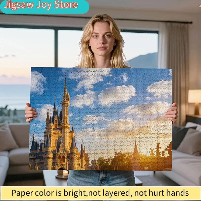 

Пазл «Замок Микки» Disney, 1000 деталей | Дизайн с видом на закат, в стиле ар-деко и классическом стиле, подходит для класса, кухни, дома