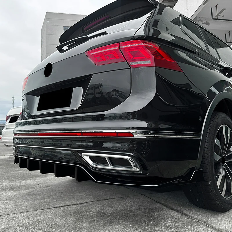 For Volkswagen VW Tiguan MK2.5 Rline 2021 2022 2023 Rear Bumper Diffuser Splitter Lip Bodykit Black Carbon Exterior Accessories - view 2