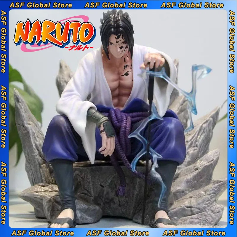 

18cm NARUTO Uchiha Sasuke Sitting Posture Anime Figure Model Pvc Statue Peripherals Ornaments Desktop Decoration Gifts Toys Kids