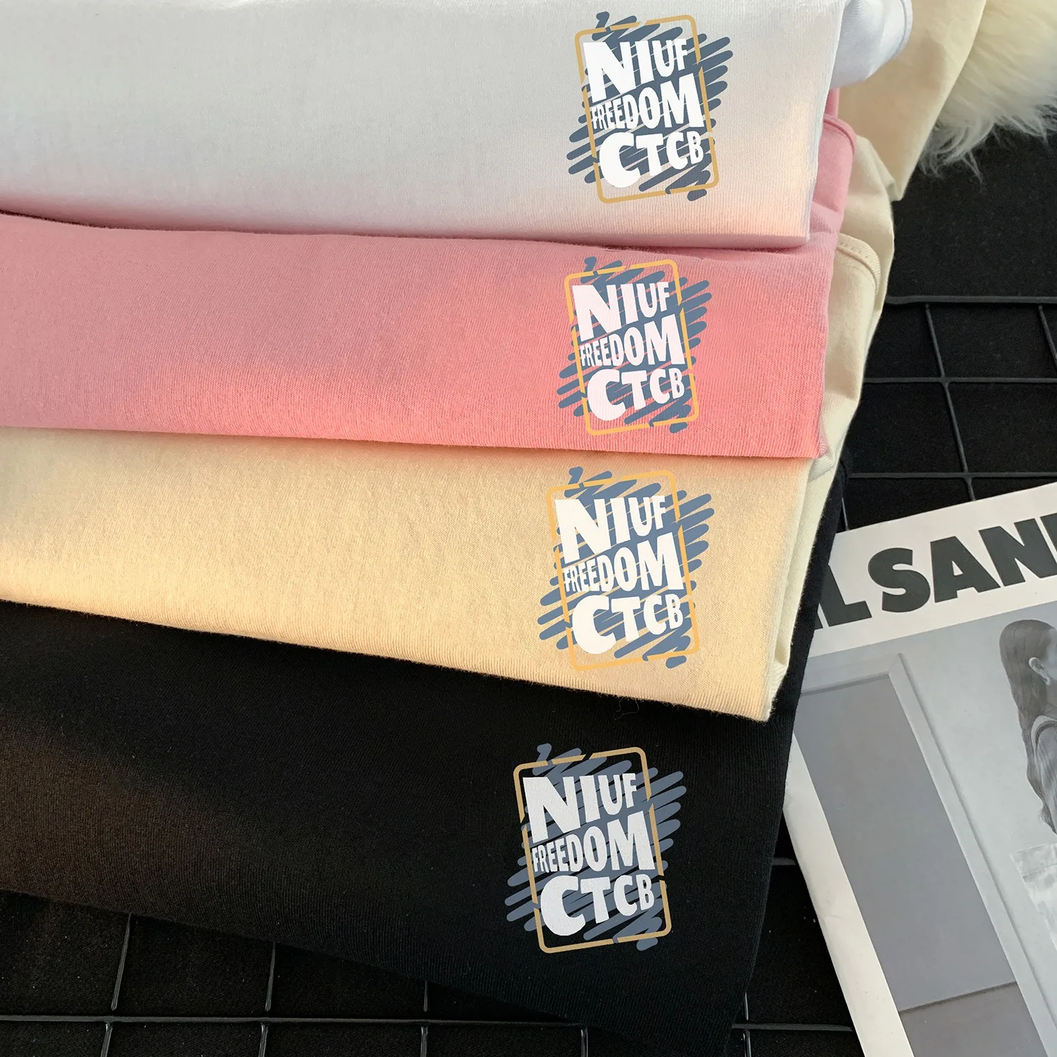 100 Percent Cotton Men T Shirt Men Short Sleeve Tee Classic Letter Print Summer Style New Casual Top