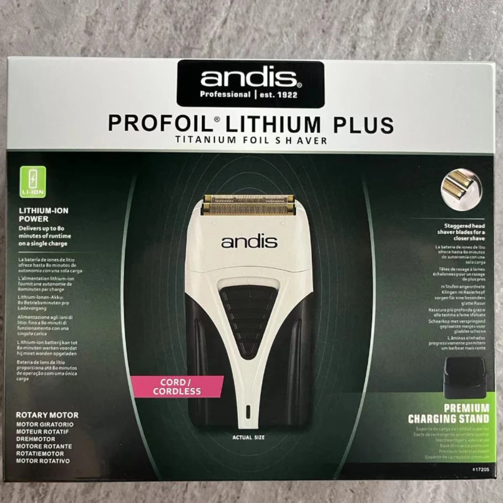 Original ANDIS Profoil Lithium Plus barber hair cleaning electric shaver for men razor bald hair clipper supplies American 17205