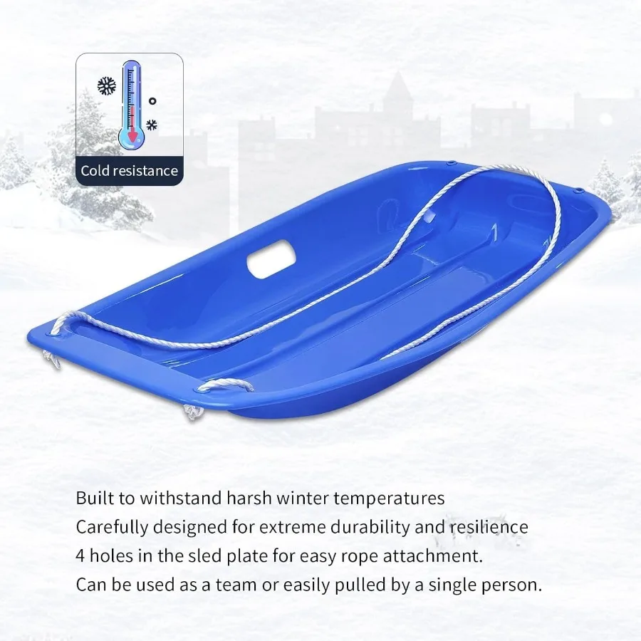 تتضمن زلاجات الثلج للأطفال والكبار بمقابض وحبال مقاومة 1-2 راكبين للتزلج في الشتاء هدية التزلج في الهواء الطلق #3