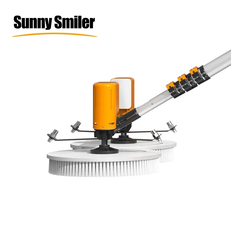 sunny smiler Solar Panel Cleaning Washing Machine Automatic Brush With Double Head Battery
