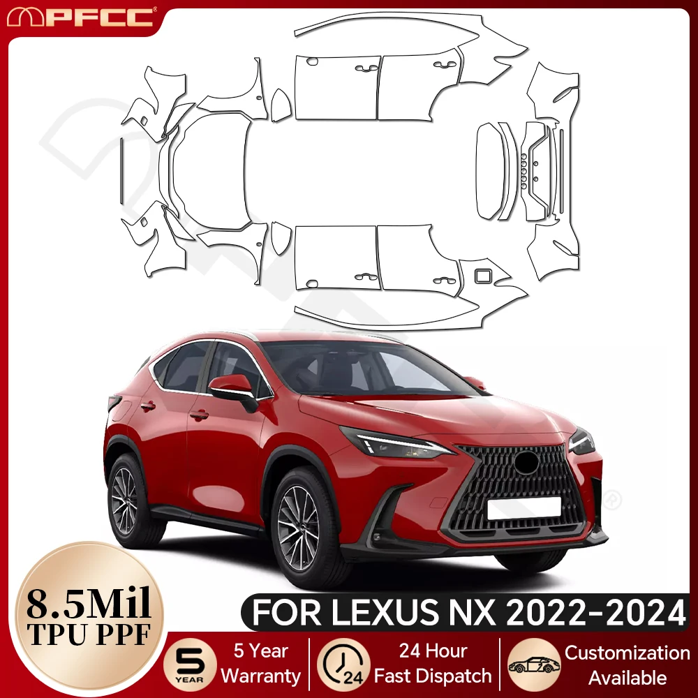 

For Lexus NX 250 350 350H 450H 2022 2023 2024 8.5Mil TPU Paint Protection Film Car Body Pre-cut PPF Bra Anti-Scratch Resistant