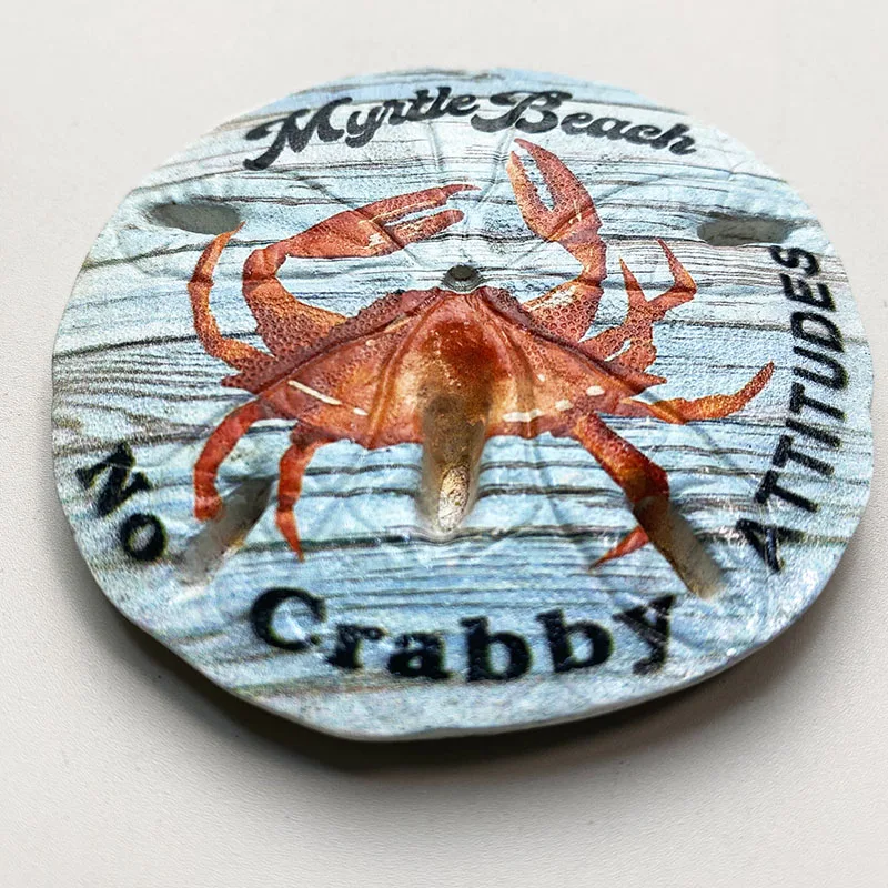 Myrtle Beach, American Beach crabs, tourist souvenirs 3D refrigerator magnets, collectible crafts, home decor items