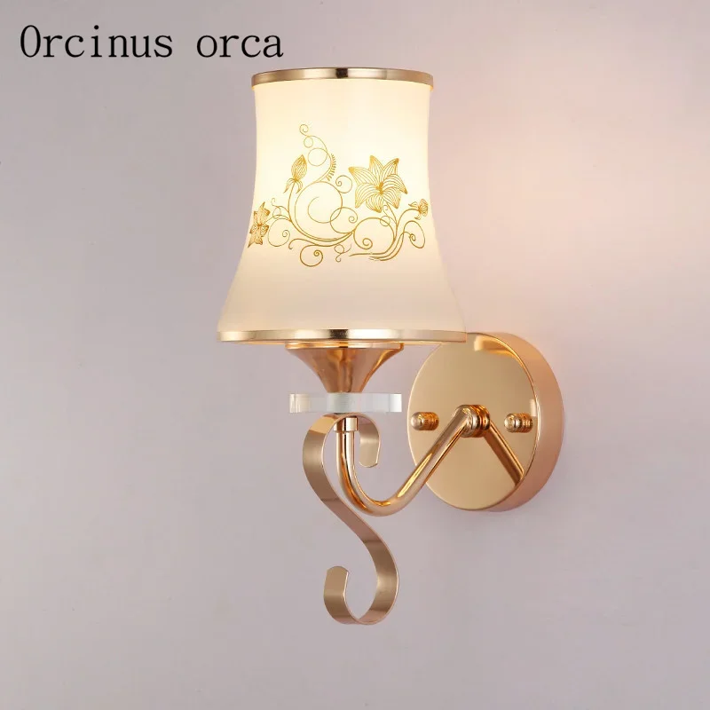 

LED double head simple modern crystal wall lamp living corridor stairs lighting lamp bedroom warm bed