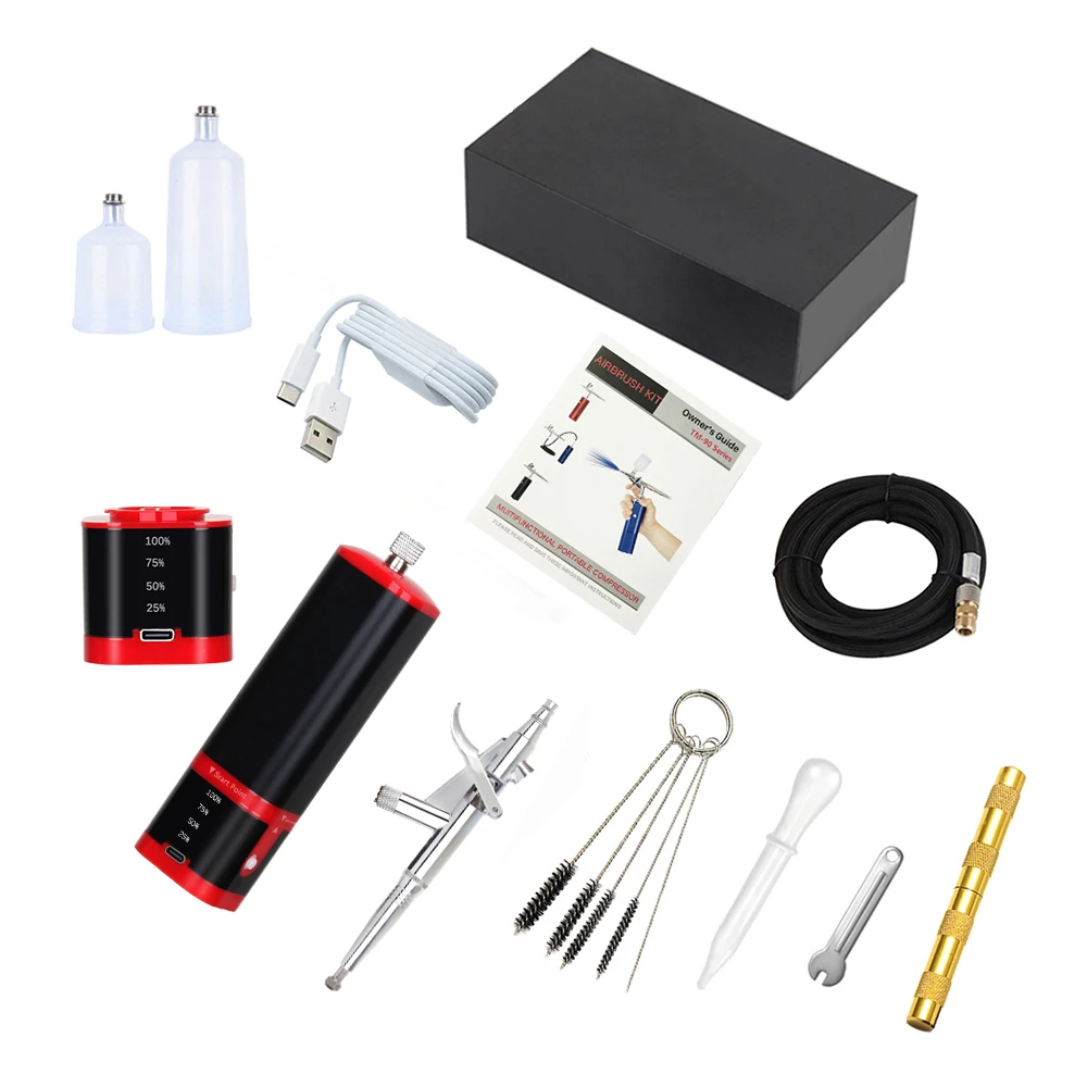 Imagem -05 - Portátil Profissional Mini Aerógrafo com Compressor Kit Decoração do Bolo Tatuagens Temporárias Spray Escova de ar Caneta Ferramenta Tm100116w