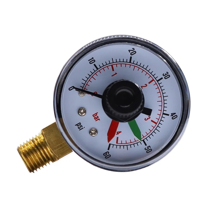 ABKL-Pressure Gauge With Dial Replacement For Select Filters, 2Inch X 1/4Inch NPT Bottom, 0-60Psi/4Bar Durable Easy To Use