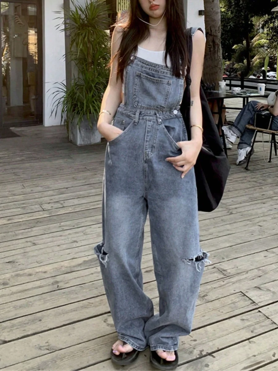 

Шикарные летние американские Sle Street Faion, широкие брюки с дырками для девочек, прямые комбинезоны с низкой талией, женские джинсовые джинсы