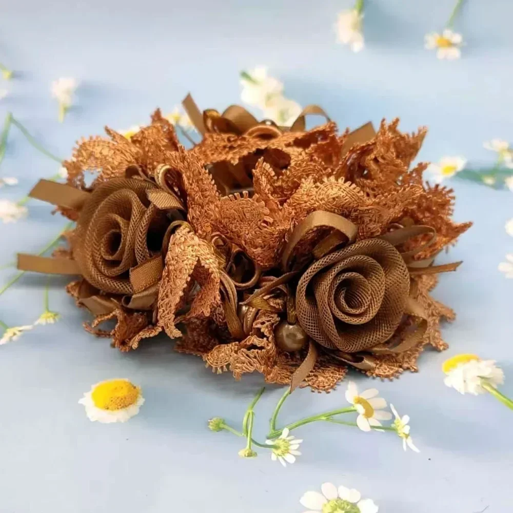 Flower Hairband Scrunchies Резинки Для Волос Со Стразами Rhomo Pack Hair Tie Para Cabello 스프링머리끈 Accesorios Mujer