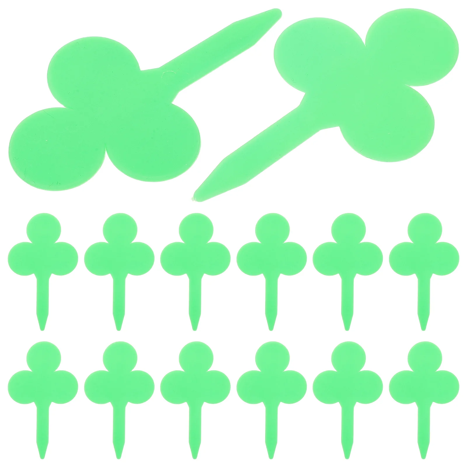 

100Pcs Garden Label Stakes Plastic Shamrock Shaped Plant Markers for Easy Identification of Flowers Herbs and Vegetables Outdoor