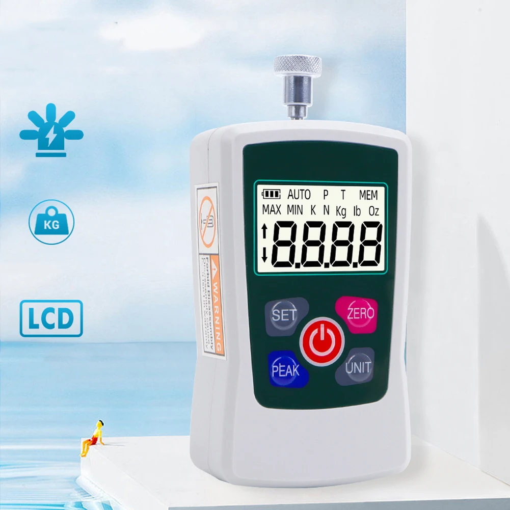 Precision Measurement Tool 500N Digital Force Gauge Suitable for Automotive Construction and Research Use Cases