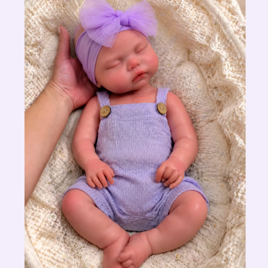 20 Inches Cuddly Close Eyes bebê reborn de silicone sólido Girl Doll With Open Mouth Painted & Unpainted Skin Soft Newborn Doll